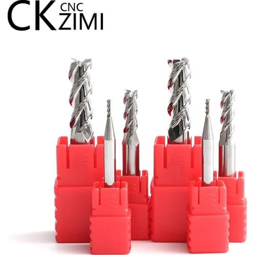 1pc 3F Flute Cutting HRC45 CNC End Mill Spiral Router Bit Tungsten steel milling cutter for aluminum Cutter Metal Carbide 1-20mm