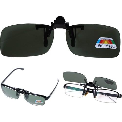 1PC Clip-on Polarized Day Night Vision Flip-up Lens Driving Glasses Sunglasses