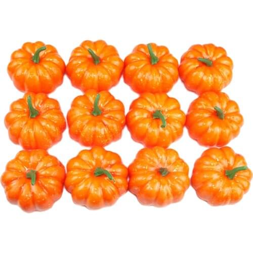 12x Halloween Artificial Orange Pumpkins Autumn Photo Prop Table Desk Home Decor