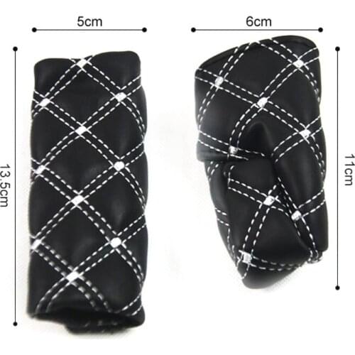 2 in 1 set of car artificial leather shift knob cover handbrake cover cover for Toyota Camry Corolla RAV4 Yaris Highlander/Land
