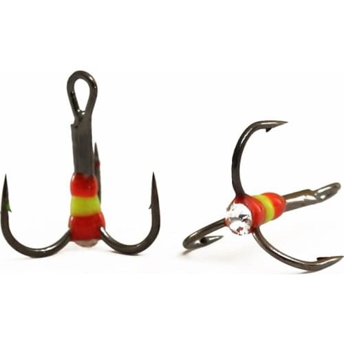 20pcs High Carbon Steel Triple Fishing Hooks Anchor Fishhook ice fishing colorful hook