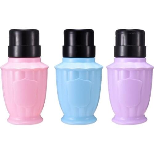 200ml Nail Bottle Empty Press Pump Dispenser Plastic Polish Remover Cleaner Portable ManicureTool