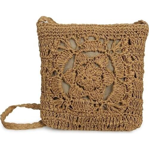 2021 Summer Straw Bags For Women Rattan Shoulder Handmade Woven Beach Bags Female Luxury Brand Message Crossbody Bag Sac A Main