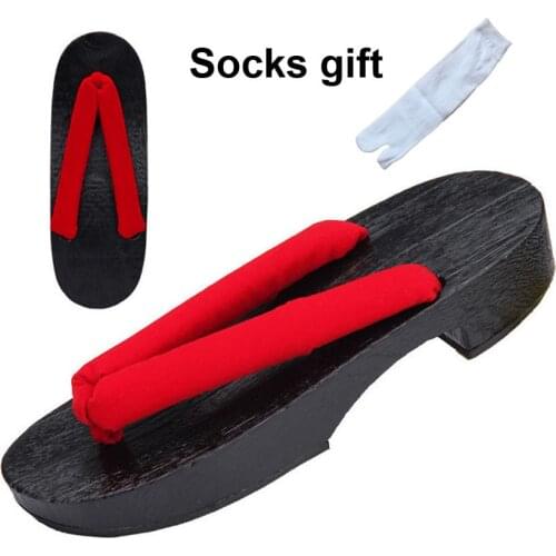 2020 Summer Flip Flops Woman Wooden Flats Japanese Traditional Kimono Shoes Clog Geta Paulownia Naruto Cosplay Shoes