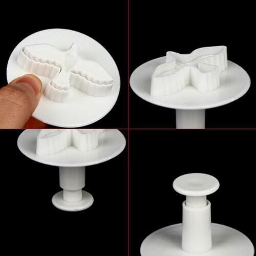 3pcs /set Dove Shape Cake Decorating Fondant Lacing Plunger Cutters Tools Mold Flowers Mold Kitchen Accessories New