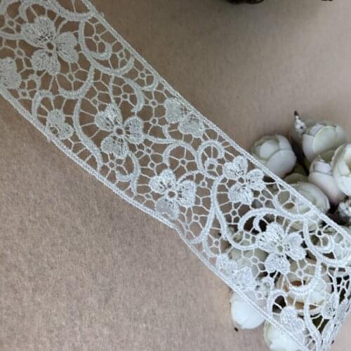 5 Yards Beautiful White Venise Lace Trim Embroidered Floral Garment Ribbon For Headband, Wedding Party Gift, DIY Accessories