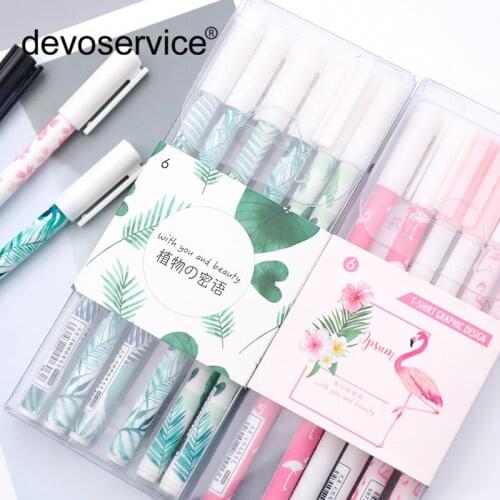 6PCS Creative Stationery Student Gel Pen Kawaii Flamingo 0.5mm Ball Pens Ballpoint For School Stationery Office Supplies Gifts