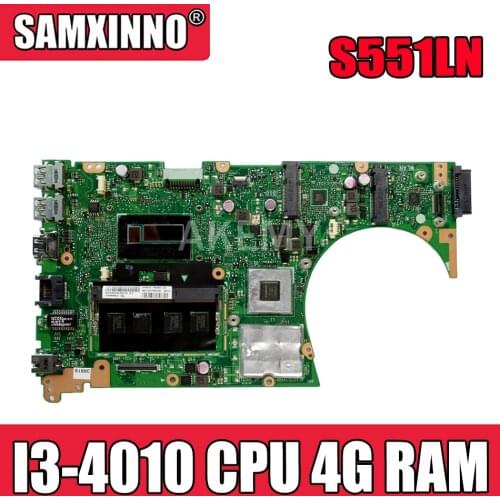 Akemy For ASUS S551LN Laotop Mainboard S551 S551L S551LB S551LN R553L Motherboard with GT840/V2G I3-4010 CPU 4G RAM