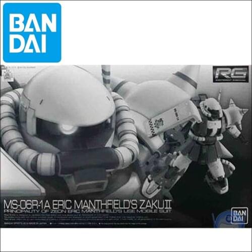 Bandai Original Gundam Model PB RG 1/144 MS-06R-1A ERIC MANTHFIELDS ZAKU II Model Robot Unchained Mobile Suit Kids Toys