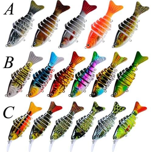 DHYJSFDC 1PC Crankbait Fishing Sinking Wobblers Fishing Lures Jointed Swimbait 7 Segment Artificial Bait For Fishing Tackle Lure