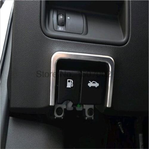For Renault Koleos Second Generation 2016 2017 Stainless Steel Console Oil Gas Tank Switch Cover Trims Interior Decoration 1Pcs