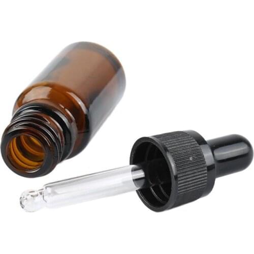10ml Amber Glass Liquid Reagent Pipette Bottle Aromatherapy Empty Eye Dropper Essential Oil Bottle Makeup Refillable Bottle