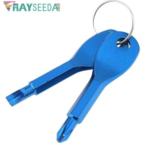 Rayseeda Pocket Keychain Cross Screwdriver Slotted Screwdrivers Mini Portable Outdoor EDC Tool Multi-functional Screwdriver Gear