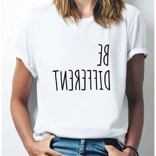 Summer Womens T-shirt O-neck Short sleeve T shirt Fun Letters Printed Tshirt Simple T-shirt Casual Tee Shirt Female