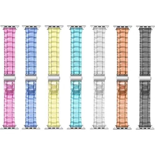 Soft Transparent Waterproof Replacement Wristband Watch Band Strap for iWatch 1/2/3/4/5/6/SE Transparent resin strap