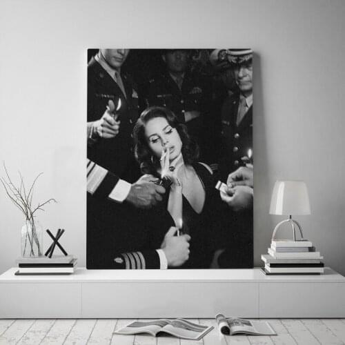 Wall Art Canvas Painting Print Lana Del Rey Poster Black and White Pictures Home Decor Modular Picture for Bedroom Decor