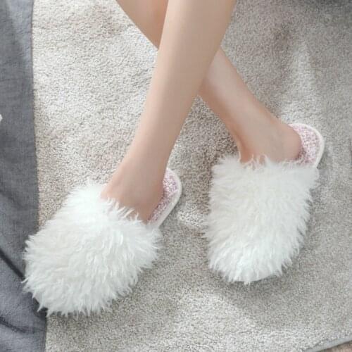 2020 Autumn and Winter New Curly Hairy Women Wool Fluffy Slippers Non-slip Home Slippers Furry Slides for Woman Footwear