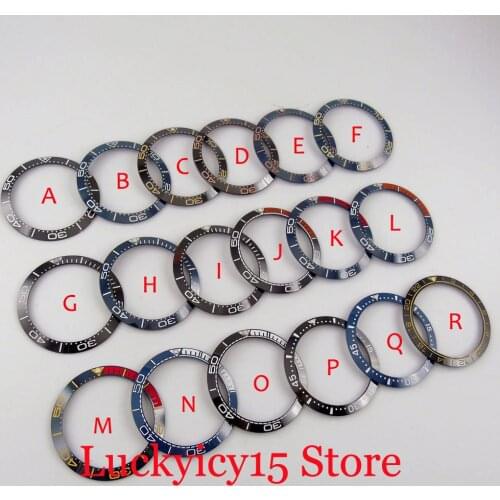 38mm*30.6mm New Blue/Black Slope Ceramic Watch Bezel Insert