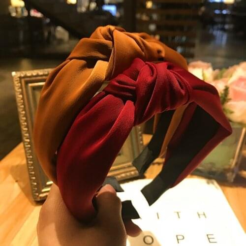 New Arrival Women Girl Fashion Hair band Solid Colors Hair Knotted Head Band Women Headbands Hairbands Headwear Hair Accessories