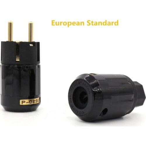 P-012 1 Set P-029E/C-029 HiFi Gold plated European Standard Power Plug Connection/P-004 Pure Cooper American Standard
