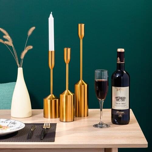 Simple modern metal candlestick ornament romantic candlelight dinner props household living room bedroom candlestick decorations