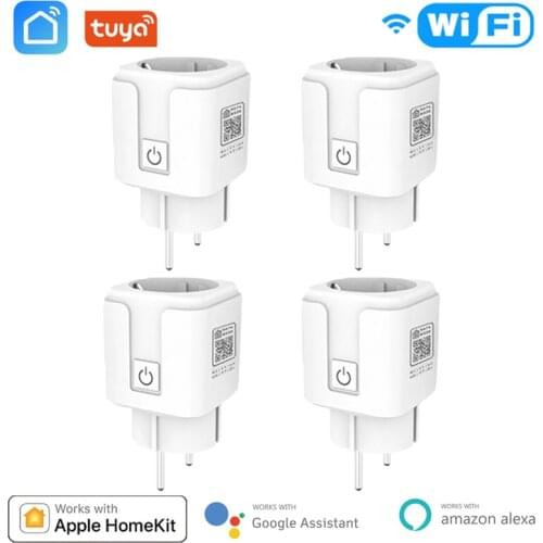 Smart Home Plug Wifi Connected Socket With Timer EU Outlet Tuya 16A Power Monitor Works With Alexa Google Assistant HomeKit