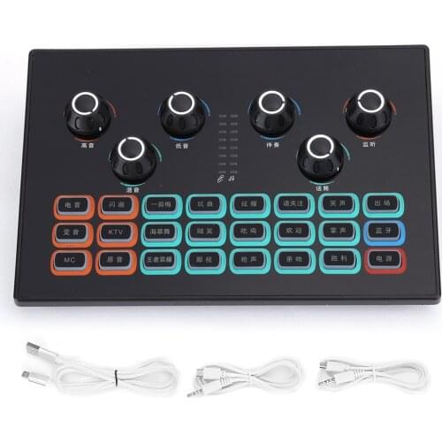 SC‑01 ABS Live Sound Card For Mobile Phone Computer Games For Live Broadcasting And Charging TikTok Live Sound Card-Black