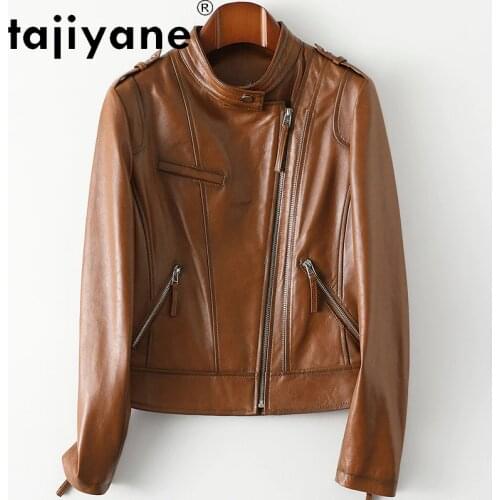 Tajiyane Vintage Genuine Leather Jacket Woman 100% Sheepskin Coat Female Biker Jackets for Women Spring 2021 Veste Femme Pph4965