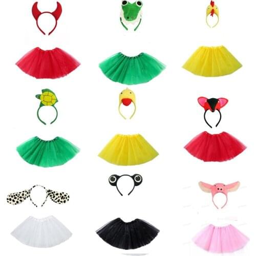 Girl Anime Cartoon Animals Costume Cosplay Headband Skirt Halloween Costumes for Women Kids Christmas Party Birthday Props