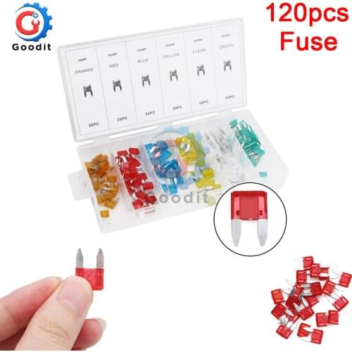 120Pcs Six Color Profile Small Size Mini Blade Fuse Assortment Auto Car Truck Fuses Kit Fuse Box 5 10 15 20 25 30 AMP