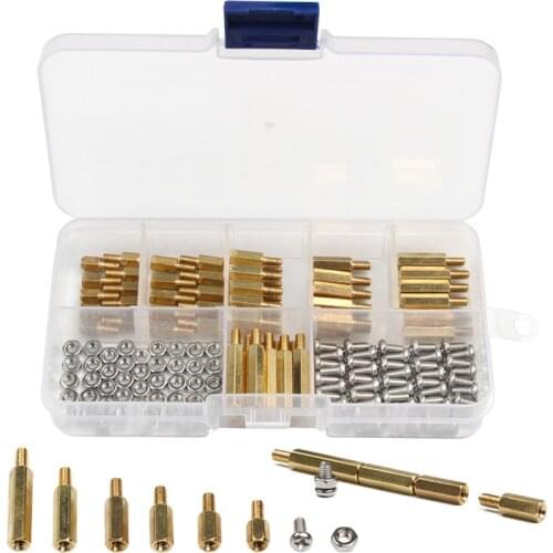 180Pcs/set Hex Nut Spacing Screw Brass Threaded Pillar PCB Motherboard Standoff Spacer M3*L+6mm Kit