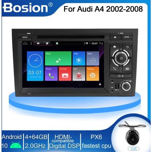 2din DSP PX6 Android 10 4G 64G CAR GPS For Audi A4 B6 B7 S4 B7 B6 RS4 B7 SEAT Exeo dvd player radio WIFI BT AMP7851 2 din radio