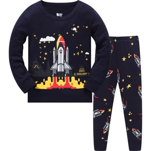 2PCS Kids Baby Pajamas Set Toddler Kid Boys Shark Pijamas Long Sleeve Pyjamas set Tops Long Pants Sleepwear 3-8 Y