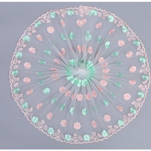 2Yard 21cm Emboridery Mesh Lace For Handmade Doll Dress Material DIY Sewing Craft Women Clothing Accessories Suppliers