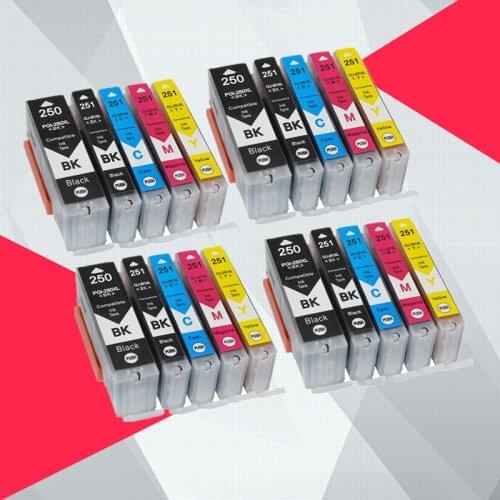 20Pack PGI-250 pgi250 250XL pgi 250 251 ink cartridge For Canon pgi250xl cli251xl MX922 IX6820 MG5420 MG5422 MG5520 printer
