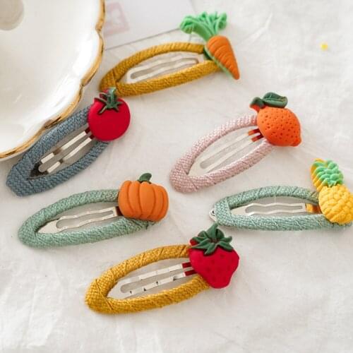 2021 New Cute Fruit Flower Sequins Hairpin Set Baby Girls Shiny Colorful Hair Clips Sweet Headwear Ornament Hair Accessories