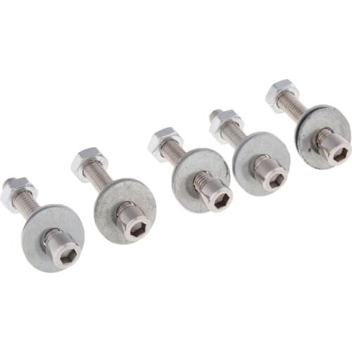 5pcs Hollow Head Cylindrical Head Screws Stainless Steel M6 Nut Washer