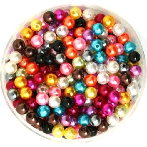 6mm 500pcs Mixed ABS Acrylic imitate Pearl Spacer Ball Round Plastic Beads white black U-pick Fit for DIY Bracelet Jewelry