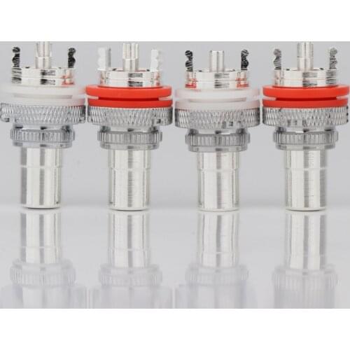 8pcs HighQuality Preffair RS3007S Silver Plated RCA Socket Female RCA Jack Binding Post Socket Connector for Amplifier CD Player