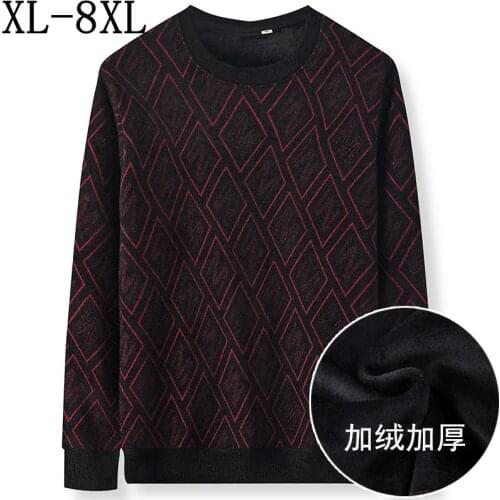 8XL 7XL 6XL Winter Thick Warm Cashmere Sweater Men Plus Velvet Mens Sweaters Keep Warm Pullover Men Fashion Knitwear Pull Homme