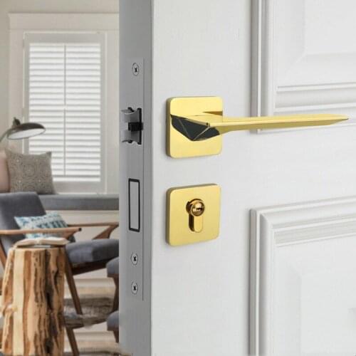 American Mute Bedroom Door Handle Bathroom Room Door Lock Zinc Alloy Mechanical Anti-theft Lock Core Furniture Hardware