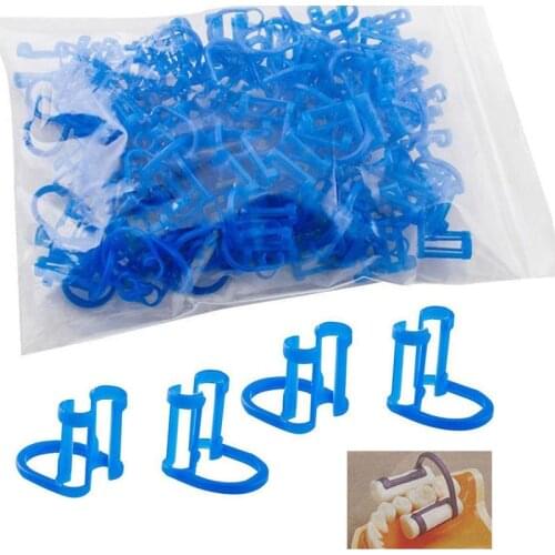 50 Pcs/Bag Cotton Roll Holder Disposable Blue Clip For Dental/Dentist Clinic