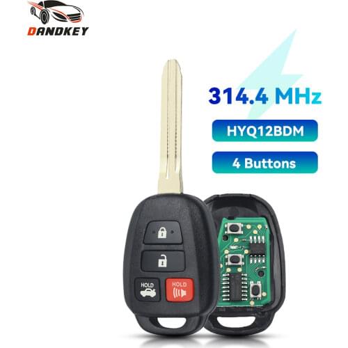 Dandkey Remote Car Key For Toyota Camry Optional Camry Corolla 2012 2013 2014 2015 2016 2017 4 BTN Fob 314.4Mhz HYQ12BDM G Chip