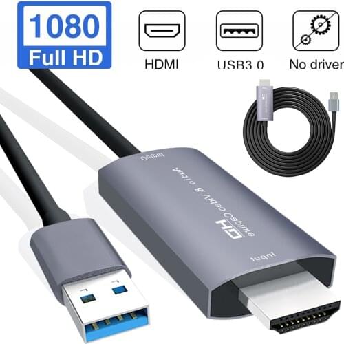 DSLR Video Capture Card USB 3.0 HDMI Video Grabber Record Box For PS4 Game DVD Camcorder Camera Recording Live Streaming