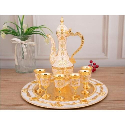 European 8pcs/set decorative metal wine set wine decanter bartender set whiskey decanter for moonshiners JJ087