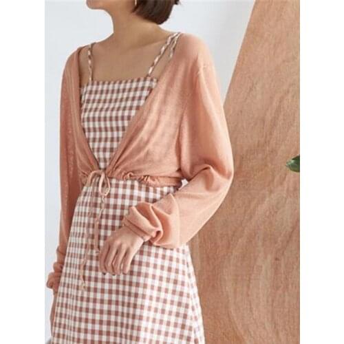 Women Summer Style Full Long Sleeve Solid Cardigan Blusas Female Outerwear Casual Loose Sunscreen Blouse Shirt