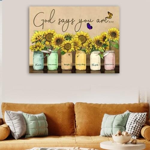 Sunflower Canvas Painting Rustic Home Decor Wall Pictures For Living Room Kitchen Decoration Landscape Poster Sunflower Print