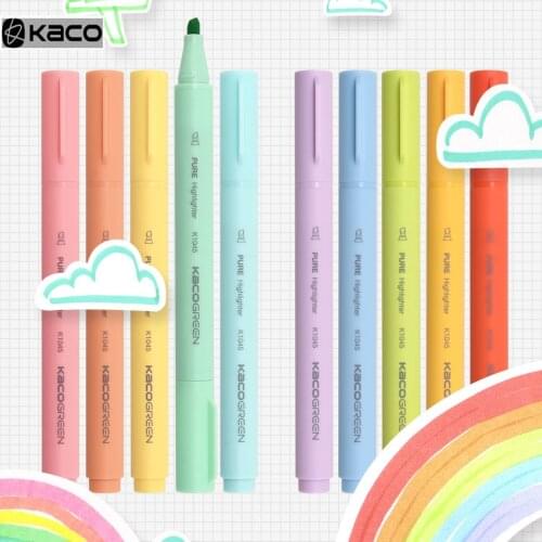KACOGREEN PURE Macaron Highlighter Markers Color Rough Strokes Highlight Large-Capacity Fluorescent Pastel Marker Pens Student