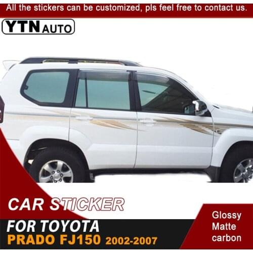 Car Stickers Side Door Color Styling Stripe Fit For Toyota prado fj150 2002 2003 2004 2005 2006 2007 Graphic Vinyl Car Decals