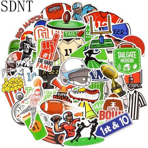 50 PCS Rugby Stickers GAME DAY Football Party Sports Styles Creative Waterproof Stickers Laptop Bike Skateboard Helmet Car Decal